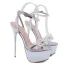 Sexy Silver Cocktail Party Womens Sandals 2020 Pearl Ankle Strap 17 cm Stiletto Heels Open / Peep Toe Sandals