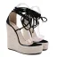 Chic / Belle Noire Désinvolte Sandales Femme 2020 Bride Cheville 15 cm Compensées Plateforme Peep Toes / Bout Ouvert Sandales