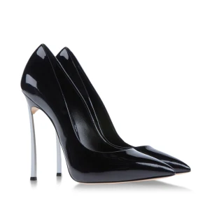 Simple Chic Belle Noire Bureau Ol Escarpins 2020 Cuir Verni 12 Cm Talons Aiguilles À Bout Pointu Escarpins