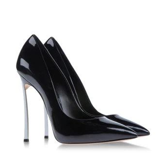 Modest Simple Chic Beautiful Black Office Ol Pumps 2020 Patent Leather 12 Cm Stiletto Heels Pointed Toe Pumps
