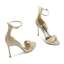Sexy Sparkly Gold Evening Party Womens Sandals 2020 Leather Ankle Strap Sequins 10 cm Stiletto Heels Open / Peep Toe Sandals
