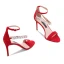 Sexy Rouge Cocktail Sandales Femme 2020 Faux Diamant Bride Cheville 10 cm Talons Aiguilles Peep Toes / Bout Ouvert Sandales