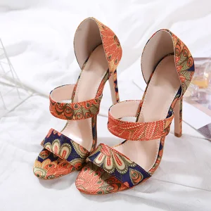 Simple Multi Couleurs Désinvolte Sandales Femme 2020 12 Cm Talons Aiguilles Peep Toes Bout Ouvert Sandales