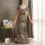 Sparkly Gold Evening Dresses  2018 Trumpet / Mermaid Sequins V-Neck Short Sleeve Floor-Length / Long Formal Dresses