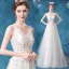 Élégant Ivoire Robe De Mariée 2020 Princesse V-Cou En Dentelle Fleur Sans Manches Dos Nu Train De Balayage