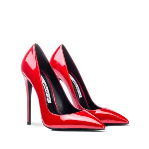 Chic Beautiful Red Office Ol Patent Leather Pumps 2020 12 Cm Stiletto Heels Pointed Toe Pumps