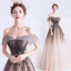 Élégant Chocolat Dégradé De Couleur Robe De Bal 2020 Princesse De l'épaule Perlage Paillettes Manches Courtes Dos Nu Longue Robe De Ceremonie