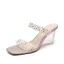 Transparent Sexy Gold Casual Womens Sandals 2020 Rhinestone 6 cm Thick Heels Open / Peep Toe Sandals