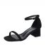 Chic / Belle Noire Désinvolte Daim Sandales Femme 2020 Bride Cheville 5 cm Talons Épais Peep Toes / Bout Ouvert Sandales