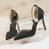 Fashion Black Evening Party Satin Womens Sandals 2020 Pearl 10 cm Stiletto Heels Pointed Toe Sandals