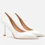 Schöne Ivory / Creme Büro OL Leder Pumps 2021 8 cm Stilettos Spitzschuh Pumps Hochhackige