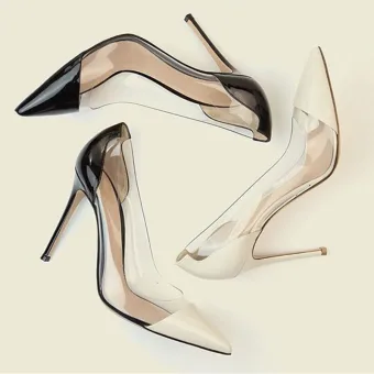 Chic Belle Noire Bureau Ol Escarpins 2020 10 Cm Talons Aiguilles Cuir Verni À Bout Pointu Escarpins