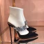 Chic / Belle Noire Vêtement de rue Faux Diamant Sandales Femme 2020 Daim 10 cm Talons Aiguilles À Bout Pointu Sandales
