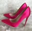Chic / Beautiful Fuchsia Hall Satin Pumps 2020 12 cm Stiletto Heels Pointed Toe Pumps
