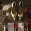 Élégant Ivoire Fleur Chaussure De Mariée 2020 Cuir 7 cm Talons Aiguilles À Bout Pointu Mariage Talons