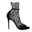 Charming Black Cocktail Party Rhinestone Womens Sandals 2020 Leather 10 cm Stiletto Heels Open / Peep Toe Sandals