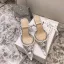 Sexy Silver Cocktail Party Rhinestone Womens Sandals 2020 Leather Pearl Ankle Strap 8 cm Stiletto Heels Pointed Toe Sandals