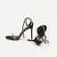 Charmant Noire Soirée Faux Diamant Sandales Femme 2020 Cuir Bride Cheville 10 cm Talons Aiguilles Peep Toes / Bout Ouvert Sandales
