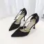 Fashion Black Street Wear Womens Sandals 2020 Rhinestone X-Strap 8 cm Stiletto Heels Pointed Toe Sandals