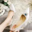Fashion White Wedding Shoes 2020 Leather Rhinestone 8 cm Stiletto Heels Pointed Toe Wedding Pumps