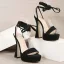 Sexy Noire Club de carnaval Sandales Femme 2021 Bride Cheville 13 cm Talons Aiguilles Peep Toes / Bout Ouvert Sandales Talons Hauts