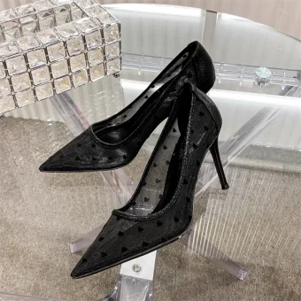 Charming Black Cocktail Party Spotted Pumps 2020 10 Cm Stiletto Heels Pointed Toe Pumps