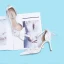 Elegant White Wedding Shoes 2020 Ankle Strap Pearl Rhinestone Lace Flower 9 cm Stiletto Heels Pointed Toe Wedding Sandals