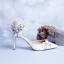 Elegante Weiß Brautschuhe 2020 Hochzeit Knöchelriemen Perle Strass Schleife 9 cm Stilettos Spitzschuh Sandaletten