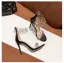 Transparent Sexy Noire Vêtement de rue Rivet Sandales Femme 2020 Cuir 10 cm Talons Aiguilles Peep Toes / Bout Ouvert Sandales