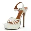 Sexy White Street Wear Womens Sandals 2020 Ankle Strap 16 cm Stiletto Heels Open / Peep Toe Sandals