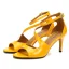 Modest / Simple Yellow Street Wear Womens Sandals 2020 Ankle Strap Patent Leather 8 cm Stiletto Heels Open / Peep Toe Sandals