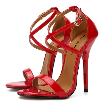 Chic Beautiful Red Street Wear Womens Sandals 2020 X Strap 13 Cm Stiletto Heels Open Peep Toe Sandals