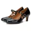 Schlicht Schwarz Freizeit Sandalen Damen 2020 Lackleder 6 cm Stilettos Runde Zeh Sandaletten