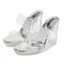 Transparent Sexy Silver Street Wear Womens Sandals 2020 11 cm Thick Heels Open / Peep Toe Sandals