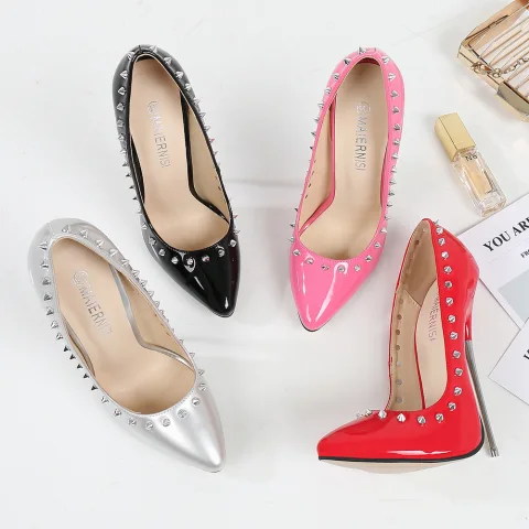 Chic / Beautiful Rave Club Rivet Pumps 2020 16 cm Stiletto Heels Pointed Toe Pumps