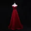 Chic / Belle Bordeaux Robe De Soirée 2018 Princesse Perlage En Dentelle Cristal Ceinture Paillettes Bretelles Spaghetti Sans Manches Dos Nu Train De Balayage Robe De Ceremonie