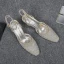 Élégant Champagne Cocktail En Dentelle Sandales Femme 2020 Slingbacks 4 cm Talons Aiguilles Talon Bas À Bout Pointu Sandales