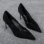 Enkla Svarta Kontors OL Mocka Pumps 2020 7 cm Stilettklackar Spetsiga Pumps