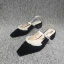 Chic / Beautiful Black Casual Pearl Womens Sandals 2020 Slingbacks 4 cm Thick Heels Low Heel Pointed Toe Sandals