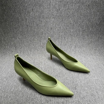 Simple Vert Trèfle Désinvolte Escarpins 2020 7 Cm Talons Aiguilles À Bout Pointu Escarpins