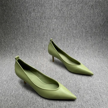 Simple Vert Trèfle Désinvolte Escarpins 2020 7 Cm Talons Aiguilles À Bout Pointu Escarpins