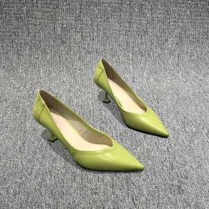 Simple Vert Cendré Désinvolte Escarpins 2020 6 Cm Talons Aiguilles À Bout Pointu Escarpins