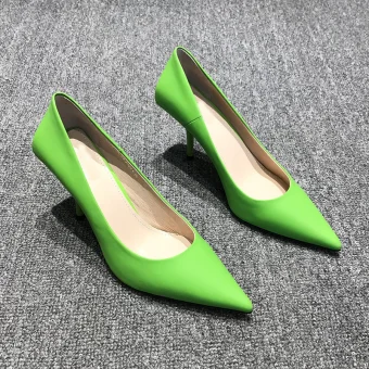 Simple Vert Lime Bureau Ol Escarpins 2020 7 Cm Talons Aiguilles À Bout Pointu Escarpins
