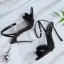 Charmant Schwarz Garten / Im Freien Sommer Sandalen Damen 2020 Knöchelriemen 10 cm Stilettos Peeptoes Sandaletten