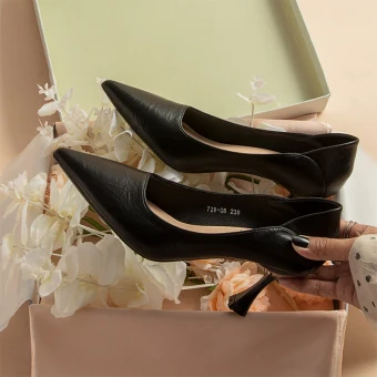 Modest Simple Black Office Ol Pumps 2020 7 Cm Stiletto Heels Pointed Toe Pumps