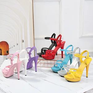 Modest Simple Silver Rave Club Womens Sandals 2020 Ankle Strap 13 Cm Stiletto Heels Open Peep Toe Sandals