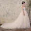 Schöne Champagner Brautkleider 2018 Ballkleid Mit Spitze Pailletten Organza Fallende Rüsche Bandeau Ärmellos Rückenfreies Kathedrale Schleppe Hochzeit