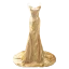 Scintillantes Doré Paillettes Robe De Soirée 2024 Trompette / Sirène Bustier Sans Manches Dos Nu Train De Balayage Soirée Robe De Ceremonie