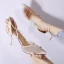 Charmant Beige Vêtement de rue Faux Diamant Sandales Femme 2020 Bride Cheville 9 cm Talons Aiguilles À Bout Pointu Sandales