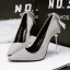 Enkel Grå Kontor OL Sløyfe Suede Pumps 2020 10 cm Stiletthæler Spisse Pumps